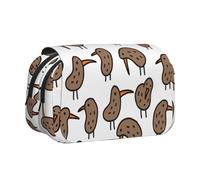 Longzehao Large Capacity Kiwi Birds Cute Print Pen Case Organizer Makeup Office Pouch Multi-functional Storage Bag