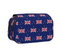 Longzehao Large Capacity New Zealand Flag Print Pen Case Organizer Makeup Office Pouch Multi-functional Storage Bag