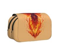 Longzehao Large Capacity Phoenix Print Pen Case Organizer Makeup Office Pouch Multi-functional Storage Bag