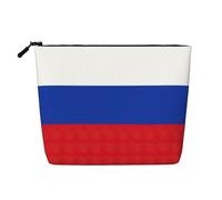 Longzehao Large Capacity Russian Flag Print Fake Hemp,Makeup Bag,Travel Bag Pouch,Toiletry Bag with Zipper