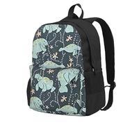 Longzehao Manatee Animals Print Casual Backpack for Men and Women,Large Capacity Travel Work Computer Backpacks