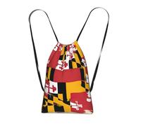 Longzehao maryland flag Print Drawstring Backpack,String Backpack Storage bag for Gym Traveling Sport Beach Swim