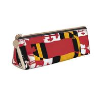 Longzehao Maryland flag Print Simple triangular Pen case Storage Bag for Office Supplies, Cosmetics, Toiletries, White, One Size, Art Deco, White, One size, art deco