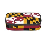 Longzehao Maryland State Flag Print Pencil Case Large Capacity Storage Pouch Holder Office Organizer box Makeup Bag