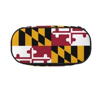 LONGZEHAO Maryland State Flag Print Simple rectangle Pen bag Storage case for Office supplies,cosmetics,toiletries