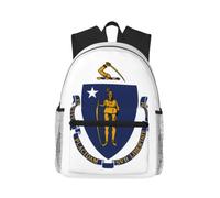 Longzehao Massachusetts State Flag Print Casual Fashions Backpack,Lightweight Sports Bookbag Travel Multip Rucksack