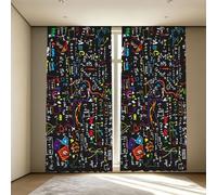 Longzehao Math Formula Print Blackout Curtains for Bedroom Living Room Thermal Insulated Window Drapes