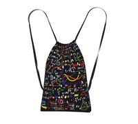 Longzehao Math Formula Print Drawstring Backpack,String Backpack Storage bag for Gym Traveling Sport Beach Swim