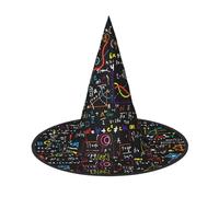 Longzehao Math Formula Print Halloween Costume Witch Hat Adults Cosplay carnival party Costume Accessories