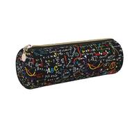 Longzehao Math Formula Print Leather Pen Pouch Storage case Makeup Bag Office Stationerys Markers Case.