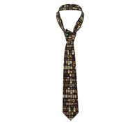 Longzehao Men's African Mud Cloth Tribal Print Necktie silk tie cufflinks for official work business Formal wedding.