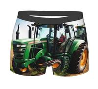 Longzehao Men's Company Farm Tractor Print Boxer Briefs,Microfibre Stretch Fit Underwear shorts Gents for Everyday Wear, Black, M