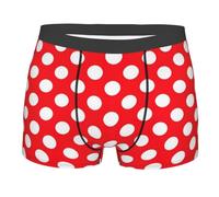 Longzehao Men's Cute Polka Dot Print Boxer Briefs,Microfibre Stretch Fit Underwear shorts Gents for Everyday Wear, Black, L