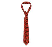 Longzehao Men's poppy flowers Print Necktie silk tie cufflinks for official work business Formal wedding.