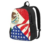 Longzehao Mexican American Flag Print Casual Backpack for Men and Women,Large Capacity Travel Work Computer Backpacks