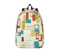 Longzehao Mid Century Modern Print Fashion Canvas Backpack,Casual Light Sport Rucksack Travel Multipurpose Bag, Black, S, Maya Bay Short Sleeve Classic Fit Shirt