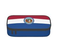Longzehao Missouri State Flag Print Pencil Case Large Capacity Storage Pouch Holder Office Organizer box Makeup Bag