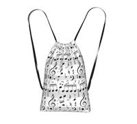 Longzehao Music Note Print Drawstring Backpack,String Backpack Storage bag for Gym Traveling Sport Beach Swim
