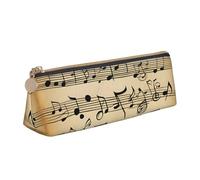 Longzehao Musical Notes Print Simple Triangular Pencil Case Storage Bag for Office Supplies, Cosmetics, Toiletries, White, One Size, Art Deco, White, One size, art deco