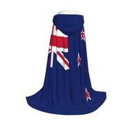 Longzehao New Zealand Flag Print Hooded Cape For youngsters with Halloween Christmas Cosplay Hooded Cloak Costume