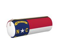 Longzehao North Carolina state flag Print Leather Pen Pouch Storage case Makeup Bag Office Stationerys Markers Case.