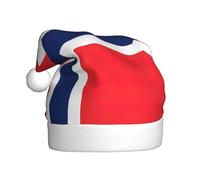 Longzehao Norwegian flag Print Santa Hat for Adult Christmas Hat Unisex Velvet for Festive Party