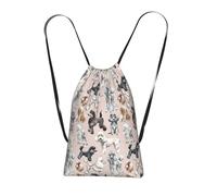Longzehao Oodles of Poodles Print Drawstring Backpack,String Backpack Storage bag for Gym Traveling Sport Beach Swim
