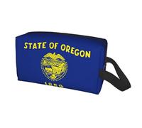 Longzehao Oregon State Flag Print Travel Storage Bag for men women,Portable Toiletry Bag Large Capacity Organizer