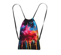Longzehao Paint Splatter Backdrop Print Drawstring Backpack,String Backpack Storage bag for Gym Traveling Sport Beach Swim