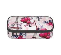 Longzehao Paris Eiffel Tower France Print Pencil Case Large Capacity Storage Pouch Holder Office Organizer box Makeup Bag