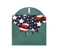 Longzehao Pearl paper American Flag Stars Stripes Print holiday greeting card,Note Cards for Christmas,Birthday,Thanksgiving