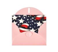 Longzehao Pearl paper American Flag Stars Stripes Print holiday greeting card,Note Cards for Christmas,Birthday,Thanksgiving