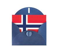 Longzehao Pearl paper Norwegian flag Print holiday greeting card,Note Cards for Christmas,Birthday,Thanksgiving