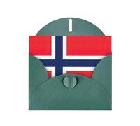 Longzehao Pearl paper Norwegian flag Print holiday greeting card,Note Cards for Christmas,Birthday,Thanksgiving