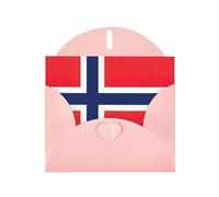 Longzehao Pearl paper Norwegian flag Print holiday greeting card,Note Cards for Christmas,Birthday,Thanksgiving