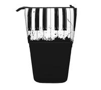 Longzehao Piano Print Telescopic Pencil Bag Pen Holder Pop Up Storage Case,Standing Portable pen Case