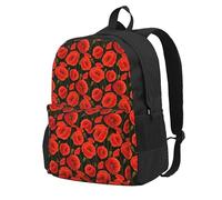 Longzehao poppy flowers Print Casual Backpack for Men and Women,Large Capacity Travel Work Computer Backpacks