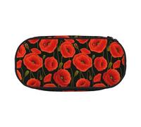 LONGZEHAO poppy flowers Print Simple rectangle Pen bag Storage case for Office supplies,cosmetics,toiletries