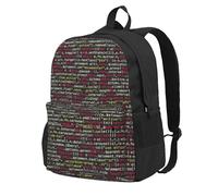 Longzehao Programmer Programming Code Print Casual Backpack for Men and Women,Large Capacity Travel Work Computer Backpacks
