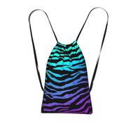 Longzehao Purple Blue Green Camouflage Zebra Stripes Print Drawstring Backpack,String Backpack Storage bag for Gym Traveling Sport Beach Swim