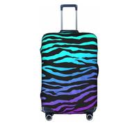 Longzehao Purple Blue Green Camouflage Zebra Stripes Print Travel Luggage Cover,Elastic Suitcase Cover Protector Fit 18-32 Inch Luggage, White, XL