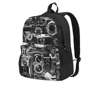 Longzehao Retro Cool Camera Collection Print Casual Backpack for Men and Women,Large Capacity Travel Work Computer Backpacks