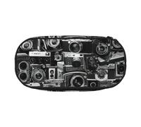 LONGZEHAO Retro Cool Camera Collection Print Simple rectangle Pen bag Storage case for Office supplies,cosmetics,toiletries