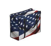 Longzehao Reusable American flag Print Grocery Bags,Large Utility Tote Bag,Portable shopping storage bag