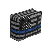 Longzehao Reusable American Thin Blue Line Flag Print Grocery Bags,Large Utility Tote Bag,Portable shopping storage bag