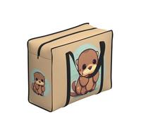 Longzehao Reusable cute otter Print Grocery Bags,Large Utility Tote Bag,Portable shopping storage bag