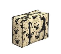 Longzehao Reusable Cute Pug Dog Print Grocery Bags,Large Utility Tote Bag,Portable shopping storage bag