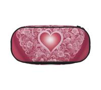 LONGZEHAO Romantic Heart Print Simple rectangle Pen bag Storage case for Office supplies,cosmetics,toiletries