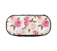 LONGZEHAO rose flower Print Simple rectangle Pen bag Storage case for Office supplies,cosmetics,toiletries