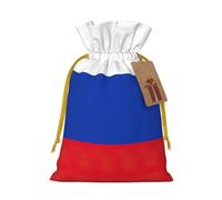 Longzehao Russian Flag Print Christmas Drawstring Gift Bags,Gift Wrapping Bag for Xmas Holiday Birthday Party